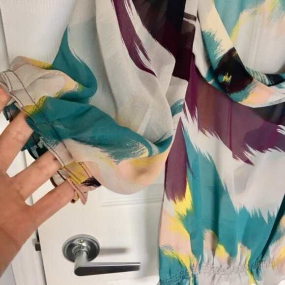 Ted Baker multicolored silk blouse size xs - Picture 3 of 12